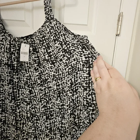 Black and White Patterned Women's Tank Top - Picture 3 of 5